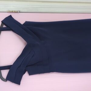 Aiden Matrix navy blue gown, off the shoulder with slit Size 10